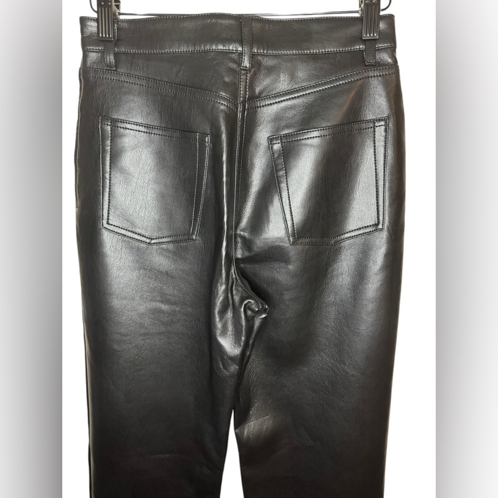 Aritzia Wilfred The Melina Pant Size 0 Black Faux Leather High Rise Straight - Picture 8 of 10